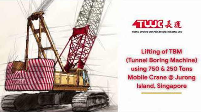 Tandem Lifting of Tunnel Boring Machine @ Jurong Island