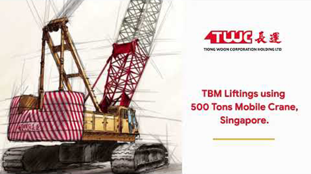 Lifting of Tunnel Boring Machines using 500T Mobile Cranes