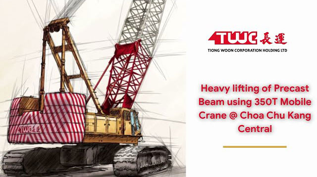Lifting of Precast Beam @ Choa Chu Kang Central