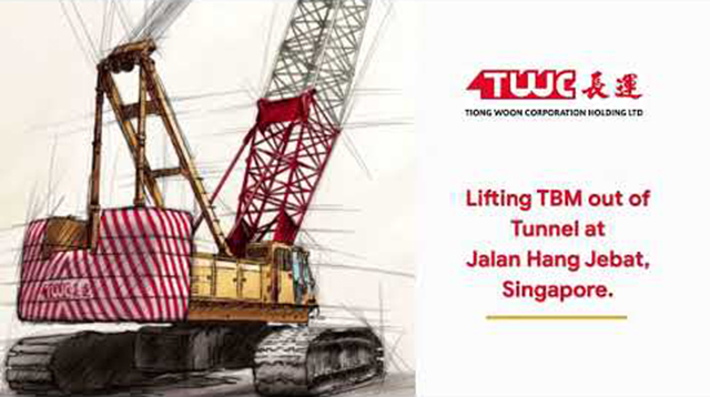Lifting of a Tunnel Boring Machine @ Jalan Hang Jebat