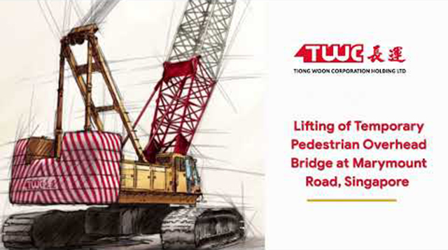 Tandem Lifting temporary Pedestrian Overhead Bridge @Marymount Road